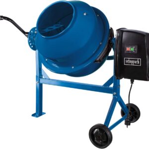scheppach Betonmischer MIX63 (220 W, Fassungsvermögen 63 L, Drehzahl 27,5 min-1, langlebig und robust, Kompakt und leicht zu transportieren, 230 V)