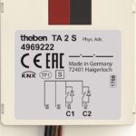 Theben 4969222 TA 2 S KNX - w2-Fach Tasterschnittstelle mit 4-poligem Kabelanschluss