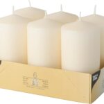 Papstar Stumpenkerzen / Säulenkerzen creme, (6 Stück), Abmessungen 6 x 11.5 cm, für Haushalt & penkerzen / Säulenkerzen creme (8 Stück) rund, Durchmesser 5 cm, Länge 10 cm, lange Brenndauer