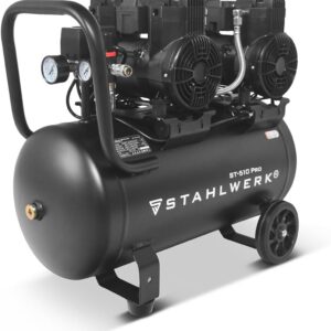 STAHLWERK Kompressor mit 50 L Tank (ST-510 Pro) – ölfrei & leise, 10 bar, 3,94 PS (2,9 kW), 500 l/min, Druckluftkompressor mit Brushless-Motoren, Silent-Kompressor, Flüsterkompressor, Kolbenkompressor