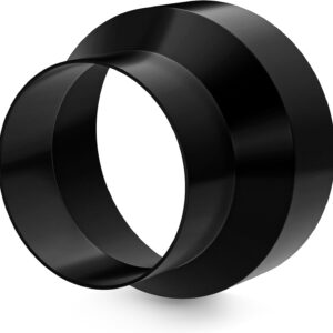 Hon&Guan Runden Rohr Reduzierstück 150mm auf 100mm, Verbstärkt Verzinkter Stahl Reduzierverbinder Abluftschlauch Adapter für Rohrventilator, Dunstabzugshaube, Bad, Klimaanlagen, Grow-Zelt, Schwarz