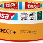 tesa Malerband Perfect+ - Malerkrepp aus dünnem Washi-Papier zum präzisen Abkleben bei Malerarbeiten - für den Innenbereich - 50 m x 50mm
