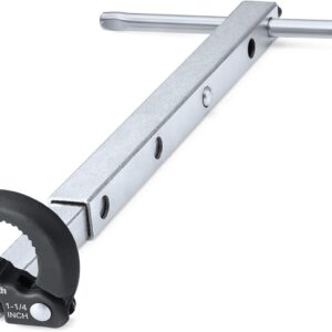 DURATECH Teleskop-Verstellbarer Standhahnmutterschlüssel Standhahn-Muttern-Schlüssel Beckenschlüssel 250mm-430mm, 4 Einstellgrößen, Kapazität von 10 mm bis 32 mm