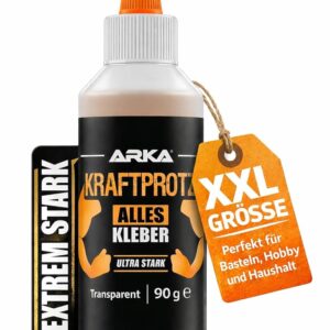 Alleskleber 100 ml – extra starker & schnell trocknender Superkleber – transparent & flexibel – für Holz, Metall, Kunststoff, Textil & Papier – KRAFTPROTZ Universalkleber für Haushalt & DIY
