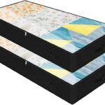 2er-Pack, weiche, staubdichte Unterbett-Aufbewahrungsbehälter, durchsichtiger Deckel mit 3-seitigem Reißverschluss, große Größe für die meisten Kleiderschränke im Schlafzimmer geeignet. Schwarz