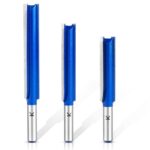 3 Stück Gerades Fräser für oberfräse 8mm Schaft,Extra Langer Nutfräser Holzfräser Bündigfräser für Holz, Extra Langer Arbeitslänge- 50mm,63mm, 76mm