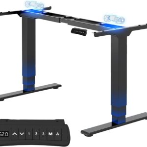 FLEXISPOT Höhenverstellbarer Schreibtisch Elektrisch Tischgestell mit 2 starken Motoren, Super Belastung 160KG, 3-Fach-Teleskop, Memory-Steuerung, LED Höhenanzeige (PRO Schwarz)