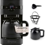 Barista Filterkaffeemaschine mit Thermokanne | 24h Timer & Permanentfilter | Für 8 Tassen Kaffee | Kaffeemaschine für Pulver [Schwarz]