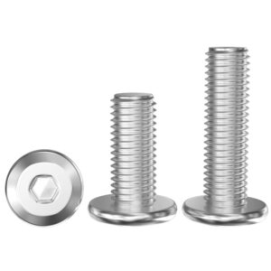 50 Stück Flachkopfschrauben M4 x 10 mm, A2 V2A 304 Edelstahl Innensechskantschraube, Vollgewinde Schraube