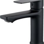 BELZ Wasserhahn Bad, Einhebel-badarmatur, Armatur Badezimmer, Mischbatterie Bad, Höhe 96 mm, Energiesparend Waschbeckenarmatur Einhebelmischer für Badezimmer, Matt Schwarz
