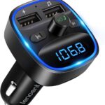 LENCENT Bluetooth FM Transmitter Auto, Musik Adapter für Auto Radio, KFZ Bluetooth Zigarettenanzünder Freisprechanlage, 2 USB Ports, Unterstützt SD-Karte USB-Sticks