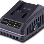 Original Scheppach 20V Ladegerät SBC2.4A Ladestation mit 65W Leistung | 20V-IXES-Serie | integrierte Wandhalterung | Ladezeit bei 2Ah Akku ca. 60 Min/bei 4Ah Akku ca. 120 Min. | LED-Anzeigeleuchte