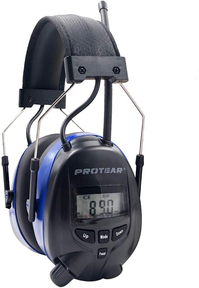 Gehörschutz mit Bluetooth5.4 und Radio FM/AM, eingebauter wiederaufladbarer Lithiumbatterie, Sicherheits-Ohrenschützer für Werkstatt, Garten/Mähen, Traktoren, SNR 30dB – Bild 3