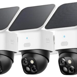 eufy Security SoloCam S340 4‑Kamera‑Set, Kamera Überwachung Aussen, 360°-Überwachung, Keine Toten Winkel, Überwachungskamera Aussen Akku