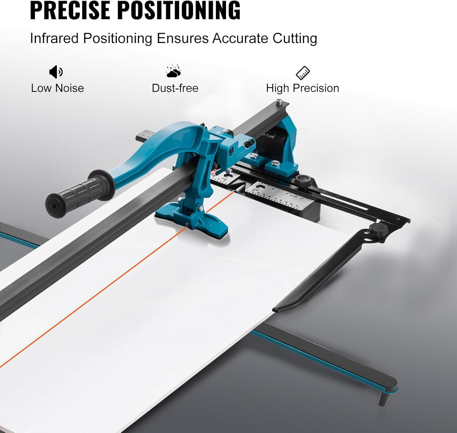 VEVOR Fliesenschneider mit einer Gesamtschnittlänge von 1200mm, Schnittstärke 4-15mm Mindest. Schnittbreite 25mm Fliesenschneidmaschine inkl. Extra Schneidrad Fliesenverlegungs-& Renovierungsprojekten – Bild 3