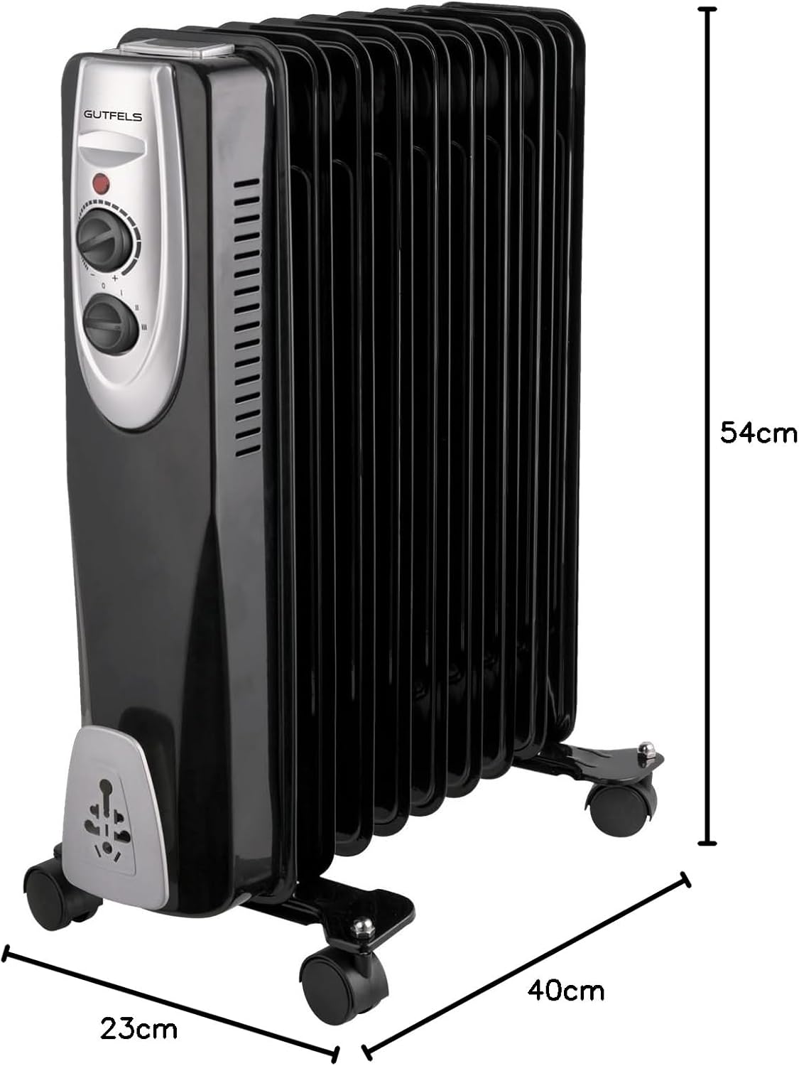 HR 32009 sw Öl-Radiator | 3 Heizstufen | 9 Rippen | 2000 Watt Leistung | Schwarz, 5050075 – Bild 4