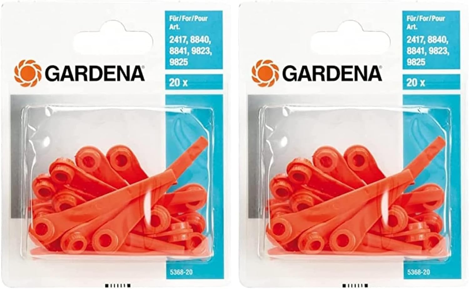 Gardena Ersatzmesser RotorCut: Ersatzmesser für Rasentrimmer und Akkutrimmer, Kunststoff-Messer, leicht auswechselbar, 20 Stück (5368-20) – Bild 2