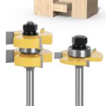 APLUS 8mm Groove und Tongue Zunge und Nut Set Router Bit Set Oberfräser Holzbearbeitung Fräsen Holzschneider Werkzeug für Graviermaschine Trimmmaschine