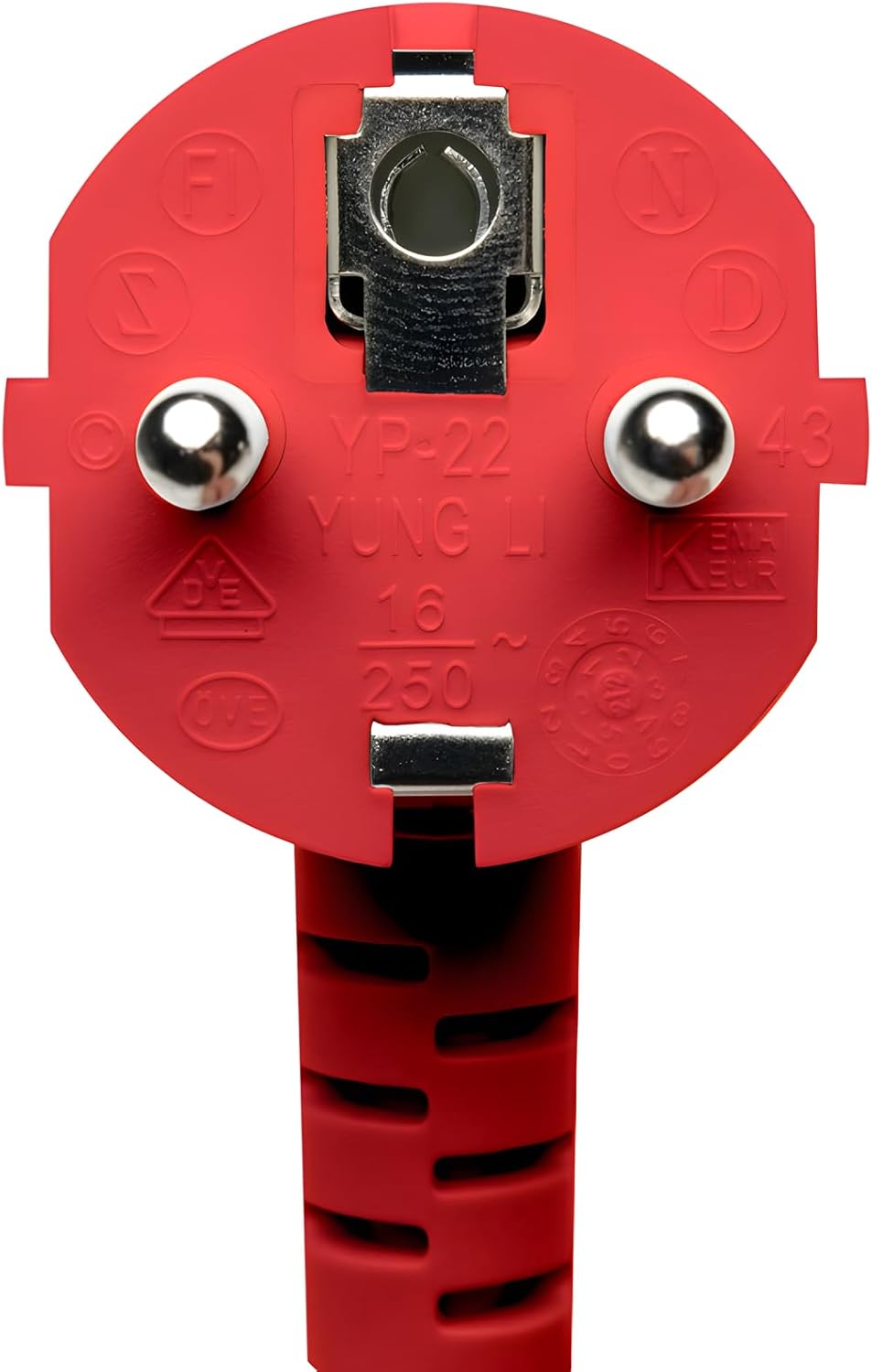 DINIC Stromkabel Netzkabel CEE 7/7 Schutzkontaktstecker auf C13, VDE, (1,80m, rot) – Bild 5