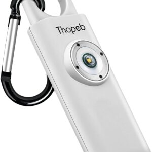 Der Original Persönlicher Alarm Für Frauen, Schlüsselanhänger Alarm mit Sirene für Selbstverteidigung und Sicherheit, Von der Polizei Empfohlen, 130 dB Sirene, LED-Stroboskoplicht (Metallisch Silber)