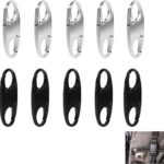 Reisverschlüse, 10 Stück Diebstahlsicherung Rucksack Zipper, Anti-Diebstahl Verschluss für Gepäck, Rucksack, Handtasche, Geldbörse, Reißverschluss-Schieber, Vielseitig Verwendbar (Schwarz, Silber)