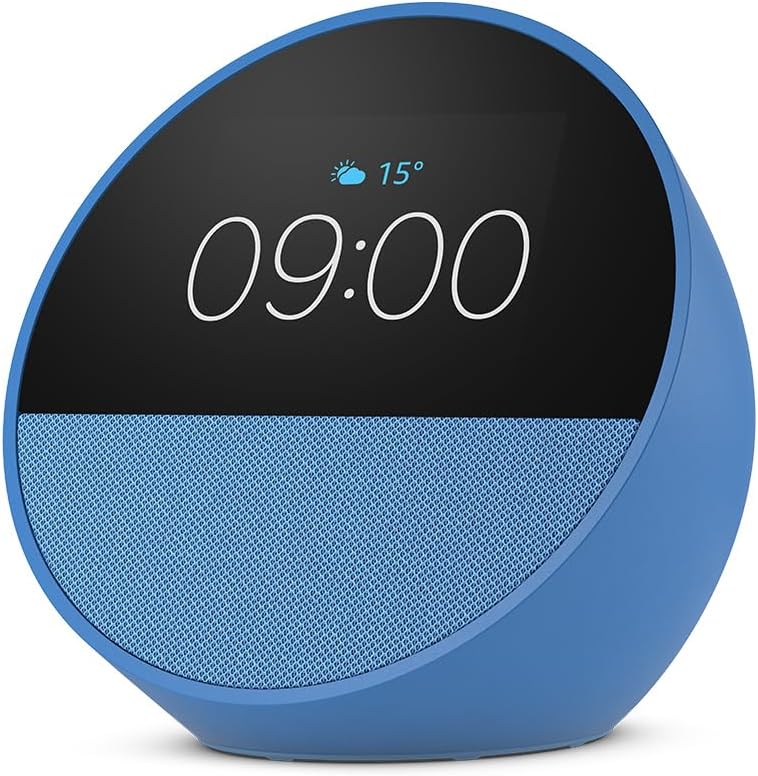 Amazon Echo Spot (neueste generation), smarter Wecker mit sattem Klang und Alexa, Blau – Bild 2