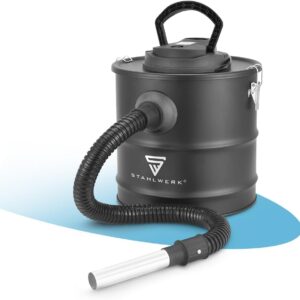 STAHLWERK Aschesauger – 1000 Watt Leistung, großer 20 Liter Schmutzbehälter, Kamin- Staubsauger mit HEPA Filter und Ausblasfunktion, für kalte Asche, Ofen, Grill & Werkstatt