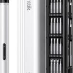 Fanttik E1 MAX Mini Elektro Schraubendreher Set, 50 in 1 Magnetische Präzisions- Kit, 2 Gänge Drehmoment, 5/32 Zoll Sechskant, Geeignet Reparatur für iPhone,Laptop, Brillen, Uhren - Weiß