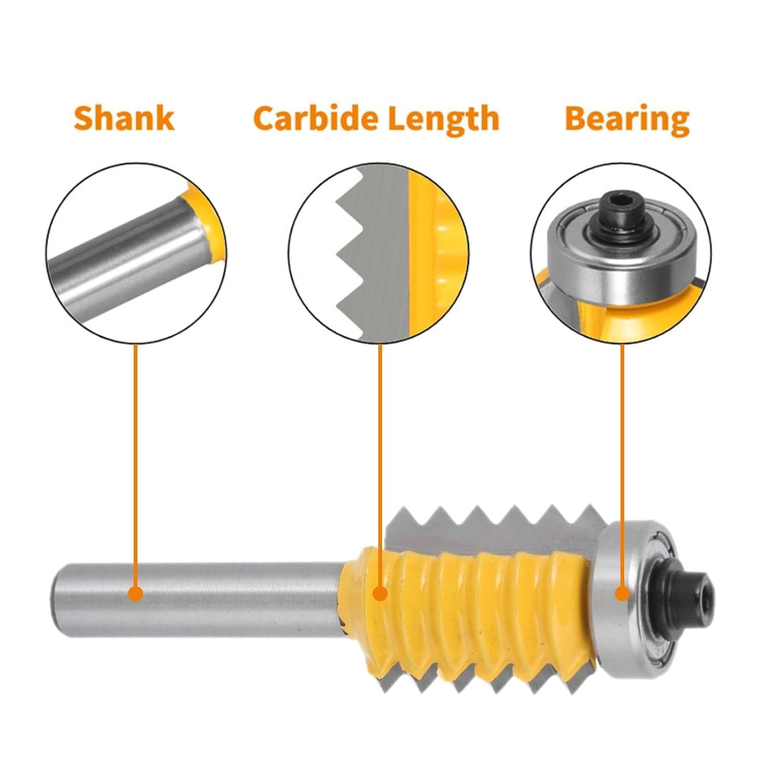 8 Schaft Fräser, Verleimfräser Zinkenfräser Schnurwellen Holzfräser Hartmetall Nutfräser Fräser Mehrzahn Holzbearbeitungswerkzeug(8 x 24) – Bild 4