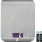HomeFashion Digitale Küchenwaage 5kg 1g 11lb Edelstahlplattform, LED-Display, Präzisions-Lebensmittelwaage für Küche, Kochen, Backen, Zuhause und Büro