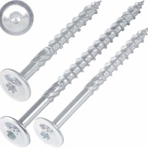 SCREW REBEL Tellerkopfschrauben 8,0 x 300 mm, 50 Stück, hell verzinkt - Universalschraube mit Doppelspiralgewinde, Holzbauschraube mit TX40 Antrieb und ETA Zulassung