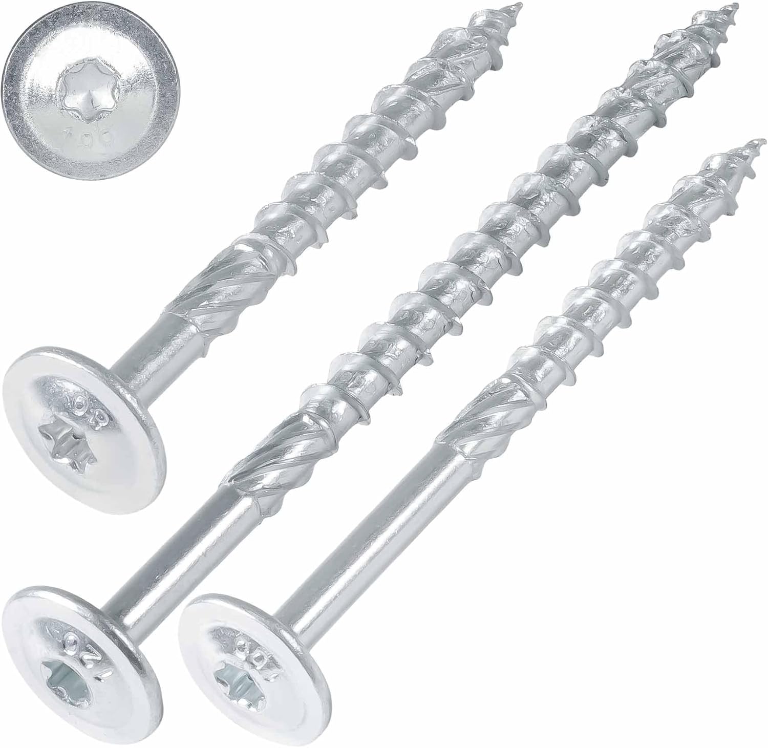 SCREW REBEL Tellerkopfschrauben 8,0 x 300 mm, 50 Stück, hell verzinkt - Universalschraube mit Doppelspiralgewinde, Holzbauschraube mit TX40 Antrieb und ETA Zulassung