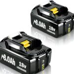 2X 18V 8.0Ah Akku für Makita, Powtree Ersatzakku für Makita 18V BL1860B Kompatibel mit BL1860 BL1850 BL1850B BL1840 BL1840B BL1830 BL1830B BL1815 LXT Akku-Elektrowerkzeuge mit LED-Anzeige