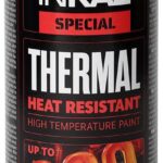 Hitzebeständiger Lack Schwarz –Auspufflack Schwarz Matt für Metalloberflächen - Langlebige, Hitzebeständige Farbe – 400 ml Schnell Trocknender Ofenlack Schwarz Matt für Heimwerker