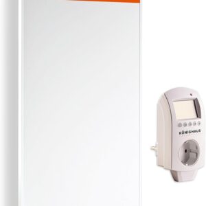 Könighaus Infrarotheizung - 1000 Watt mit TÜV SÜD + 5 Jahre Herstellergarantie ✓ Doppelter Überhitzungsschutz ✓ Heizkörper in 2-4 min auf Betriebstemperatur ✓ inkl. Thermostat