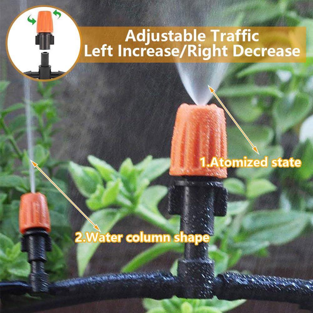 30M Bewässerungssystem Garten, 149 Stück Bewässerung Kit, mit Verstellbaren Düsen, Automatische Bewässerungssystem Gewächshaus,DIY Gartenbewässerung,Micro Drip Tröpfchenbewässerung für Pflanzen – Bild 4