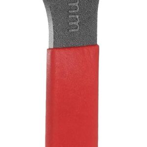 QUARKZMAN 42 mm Einseitiger Offener Maulschlüssel Metrisch 15 Grad Abgewinkelter U-Förmiger Gabelschlüssel Flacher Kopf Geschwärzter Schraubenschlüssel mit Rotem Griff Für Autoreparatur