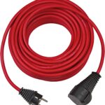 Brennenstuhl Baustellen-Verlängerungskabel (10m Kabel, für den Einsatz im Außenbereich IP44) rot