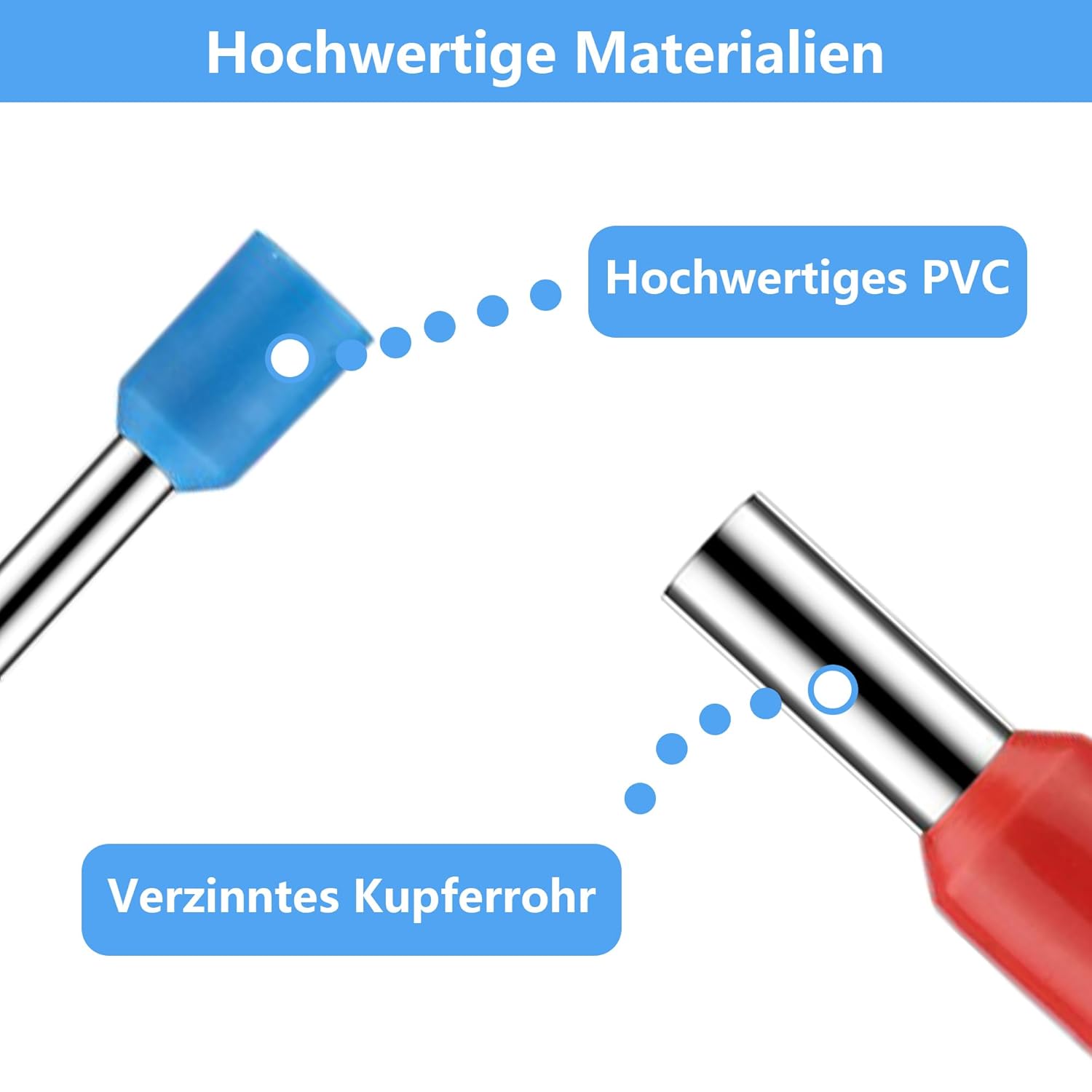 Aderendhülsen Set 2000 Stück, 0,5 mm² - 10 mm² Isolierte Aderendhülsen Sortiment für Drahtverbindung – Bild 4