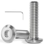 20 Stück M6x12 Schrauben, Flachkopfschrauben, Edelstahl A2 V2A, Innensechskant, Vollgewinde, mit Innensechskantschlussel