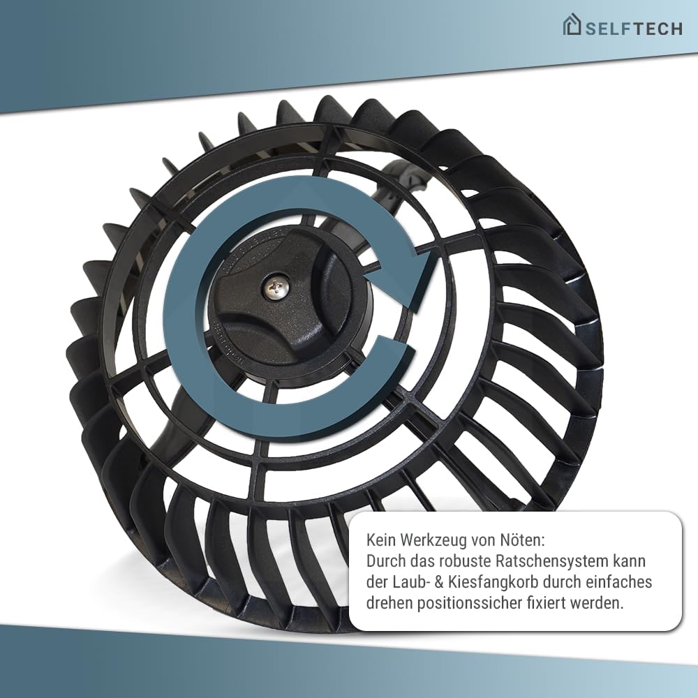 Laubfangkorb Kiesfangkorb mit Drehmechanik - Gegen Rohrverstopfungen - Individuell einstellbar von 70-200mm - Ablauf-Schutz für Flachdach und Garage – Bild 5