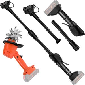 Elektrische Gartenhacke, Akku Tiller Kultivator mit 4 Stahlklingen, Teleskopgriff Elektrischer Bodenfräse Kultivator kompatibel mit Makita 21V, 10 cm Arbeitsbreite & Tiefe, für Garten (OHNE AKKU)