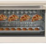 Elektrobackofen,Mini-Backofen 22L,Backofen Mit Umluft,Weiss Stahl-Glas,1000W 4 Heizrohre,248-482°F Timer 60Min,Grillpfanne Und Rost,Kompakt Für Familie Pizza Kuchen,Easy Clean,42×25×37Cm
