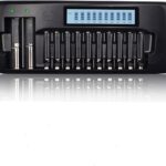 CITYORK 10+2 Slot LCD Akku Ladegerät für 1.2V AA/AAA NI-MH Wiederaufladbar Batterien & 3.7V 18650 20700 26650 13450 14500 16340(RCR123) Li-ion Wiederaufladbar Batterien