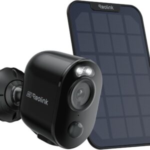 Reolink Überwachungskamera Aussen Akku Argus 3 Ultra(Schwarz) mit Solarpanel, 8MP Farbnachtsicht, Solar WLAN Kamera Outdoor mit 2,4/5GHz WiFi, KI-Erkennung, Alarm-Filter, Spotlights, 2-Wege-Audio