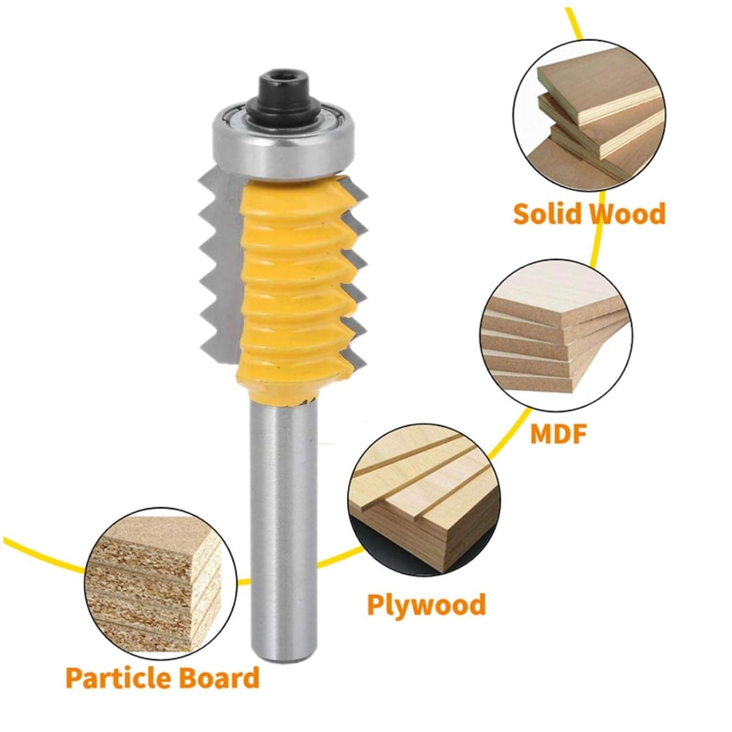 8 Schaft Fräser, Verleimfräser Zinkenfräser Schnurwellen Holzfräser Hartmetall Nutfräser Fräser Mehrzahn Holzbearbeitungswerkzeug(8 x 24) – Bild 5