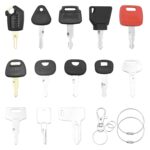 18 Stück Baumaschinen Schlüssel Set Ersatz Zündschlüssel Set Traktor Baggerschlüsselsatz Baumaschinen Schlüsselsatz, für Maschinen, Universal Motor Startschalter