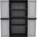 Kreher XXL Kunststoffschrank mit 3 höhenverstellbaren Böden und abschließbaren Türen. Maße BxTxH in cm: 89,7 x 53,7 x 180 cm