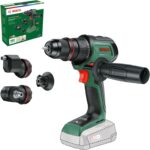 Bosch Akku-Bohrschrauber AdvancedDrill 18V-80 QuickSnap (zum Bohren und Schrauben; 18V; Metallbohrfutter; Magnetkappe; Exzenter- und Winkelaufsatz; Zusatzhandgriff; ohne Akku)