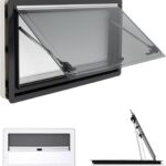 DIFU Ausstellfenster 900x500mm Wohnwagen Fenster mit ECE R43 Geprüft, Doppel Acrylglas Fenster Camper Ausbau, Wohnmobilfenster Van Kastenwagen mit Fliegengitter und Rollo, Insektenschutz